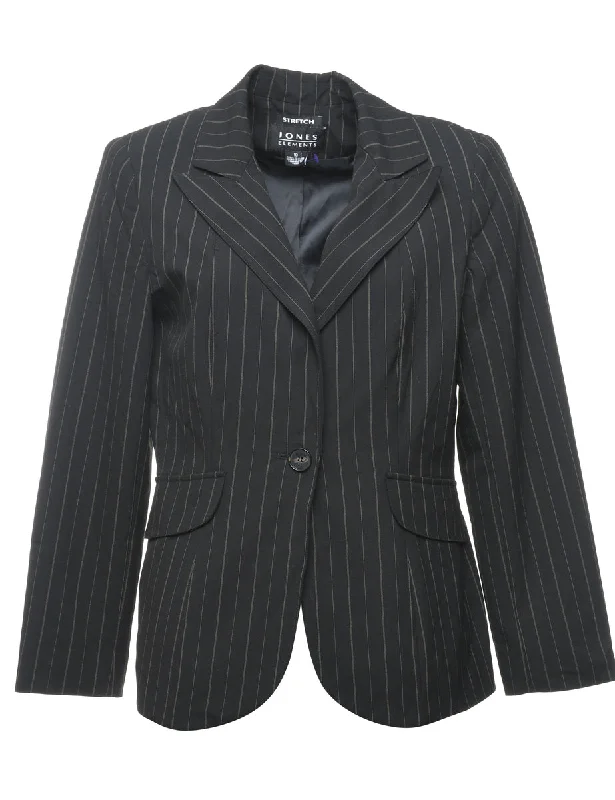 Black Striped Blazer - L