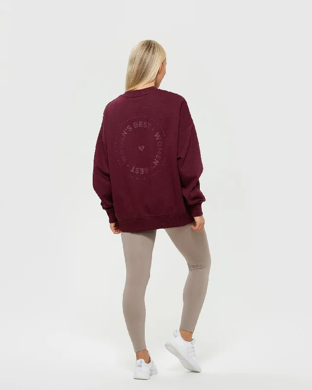 Comfort Oversized Crew Neck | Dark Cherry