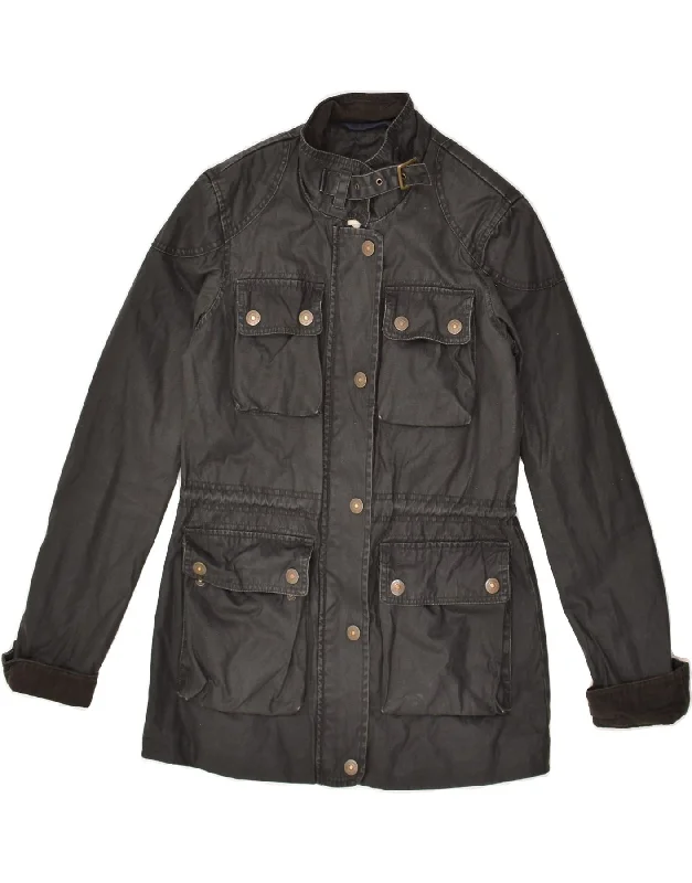 FAT FACE Womens Utility Jacket UK 6 XS Black Cotton