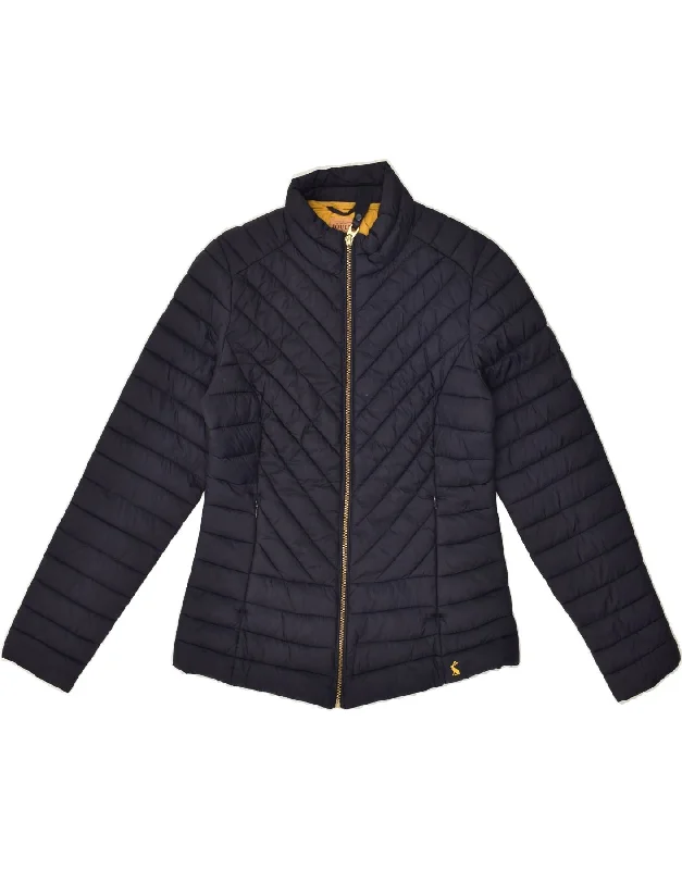 JOULES Womens Padded Jacket UK 8 Small  Navy Blue Polyester