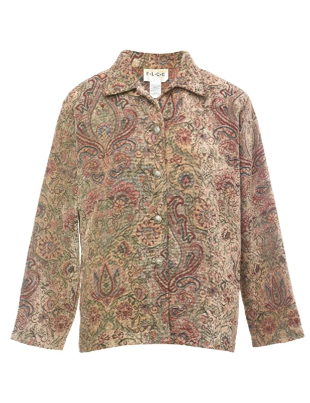 Paisley Pattern Sparkly Multi-Colour Tapestry Jacket - M