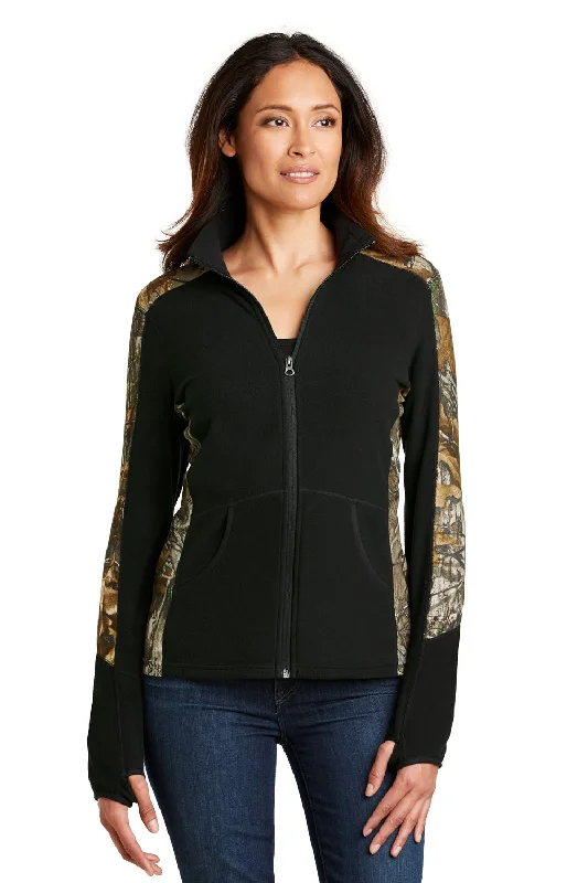 Port Authority Womens Full Zip Microfleece Jacket - Black/Realtree Xtra Camo - Closeout