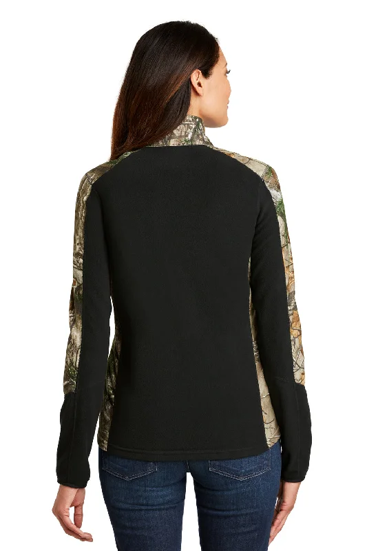 Port Authority Womens Full Zip Microfleece Jacket - Black/Realtree Xtra Camo - Closeout