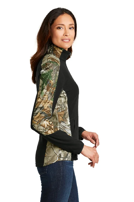 Port Authority Womens Full Zip Microfleece Jacket - Black/Realtree Xtra Camo - Closeout