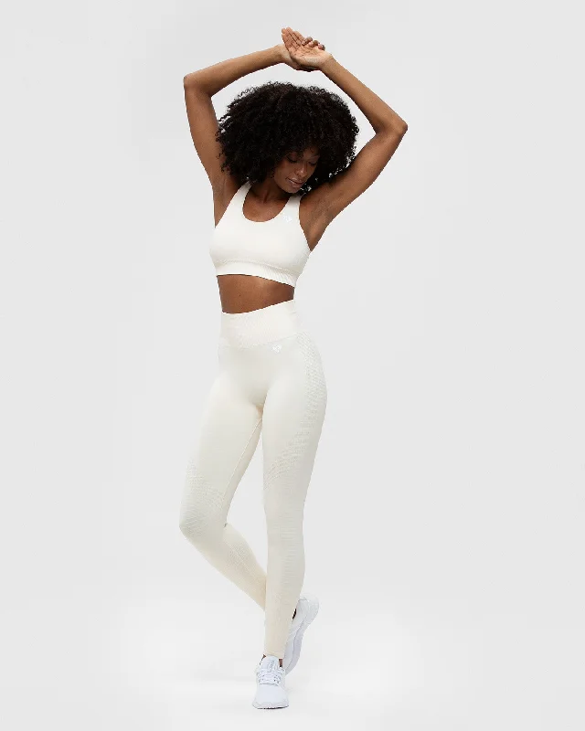 Power Seamless Sports Bra | Off White