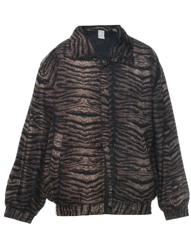 Silk Animal Print Jacket - L