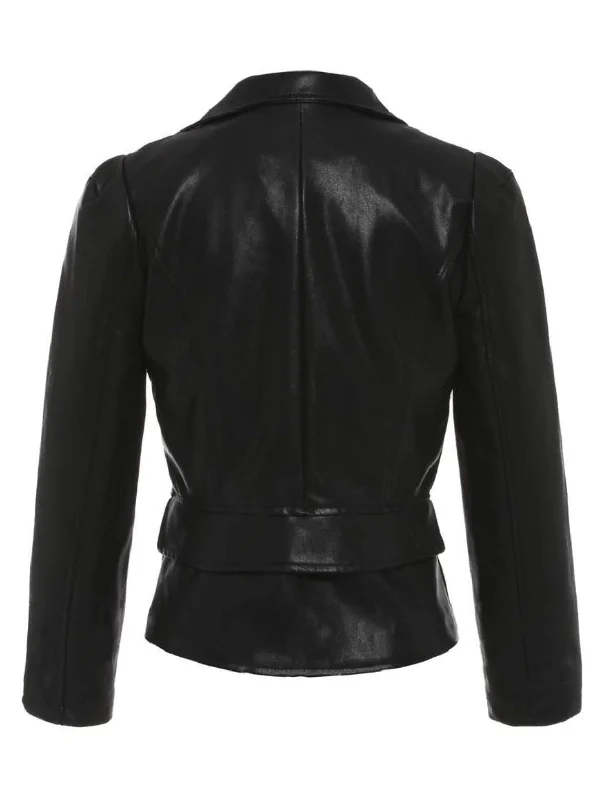 Women’s Black Standard Slim Fit Leather Jacket