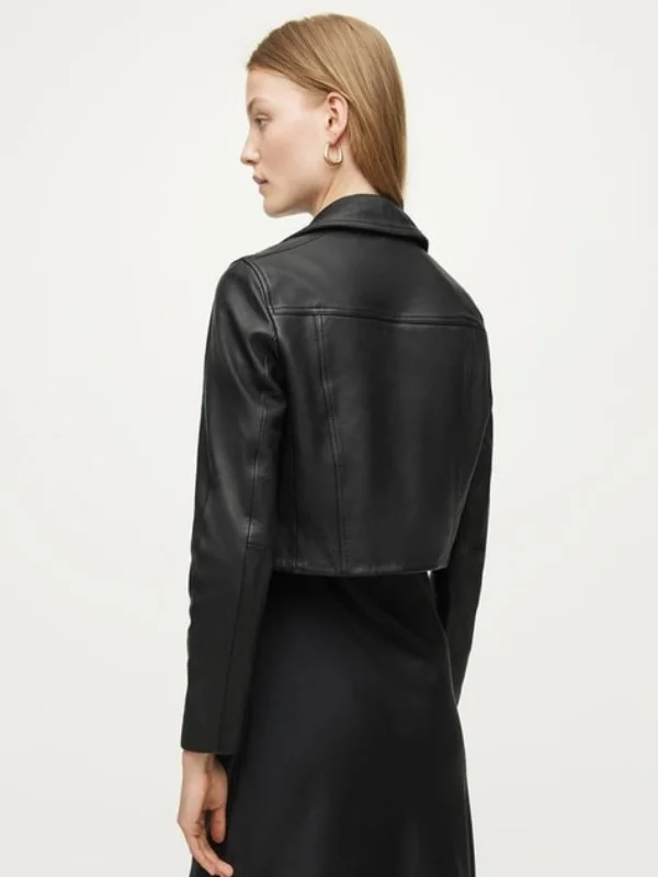 Womens Black Slim Fit Biker Jacket