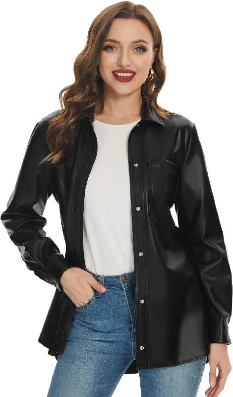 Women's Shacket Moto Biker Loose Fit Blazer