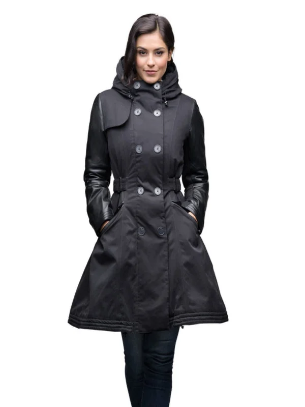 Womens Stylish Black Bomber Fur Collar Coat