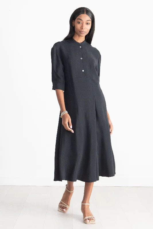 Sabo Half Placket Shirt Dress, Dark Navy