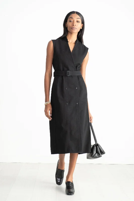 Demba Denim Dress, Black