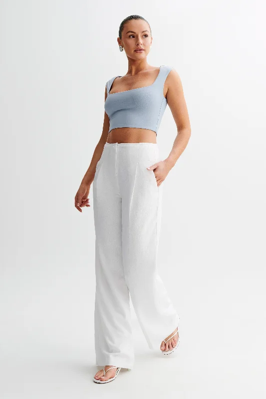 Linley Recycled Nylon Cropped Top - Dusty Blue