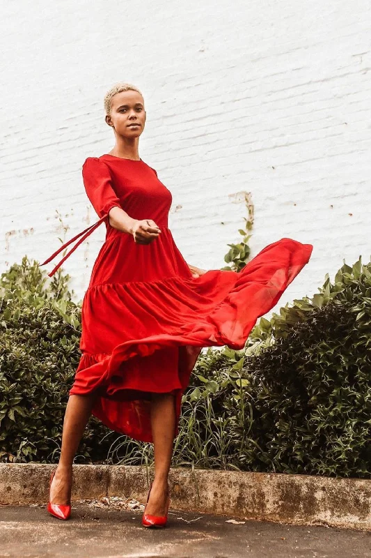 Marbella Deep Red Maxi Dress