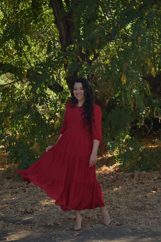 Marbella Deep Red Maxi Dress