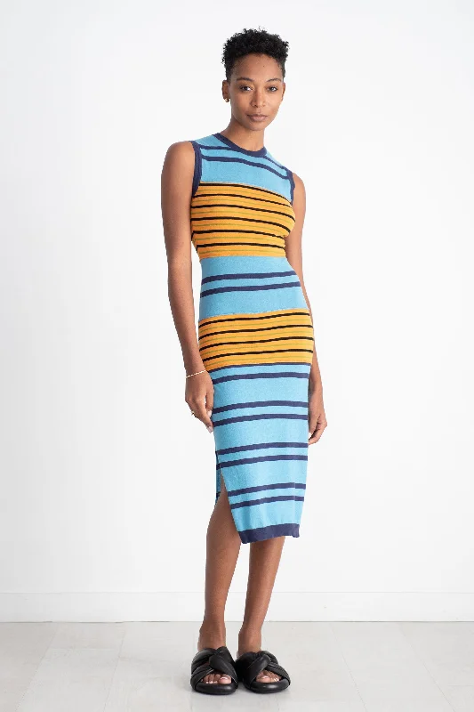 Mixed Stripe Sleeveless Dress, Multi