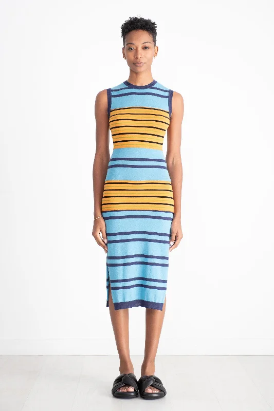 Mixed Stripe Sleeveless Dress, Multi