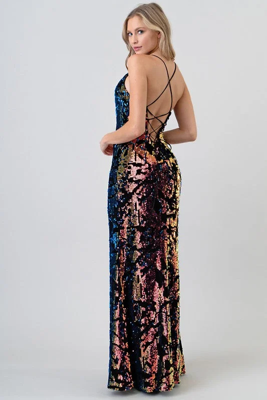 Minuet Sequin Party Gown