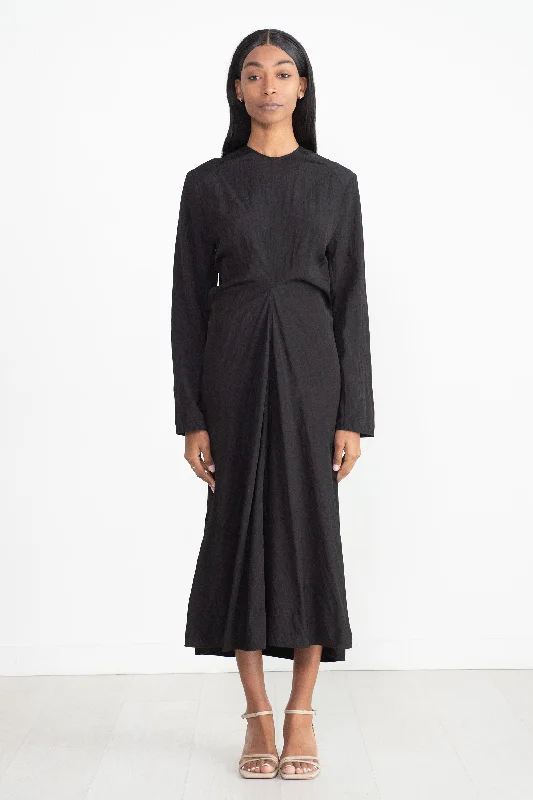 Welles Drape Dress, Black