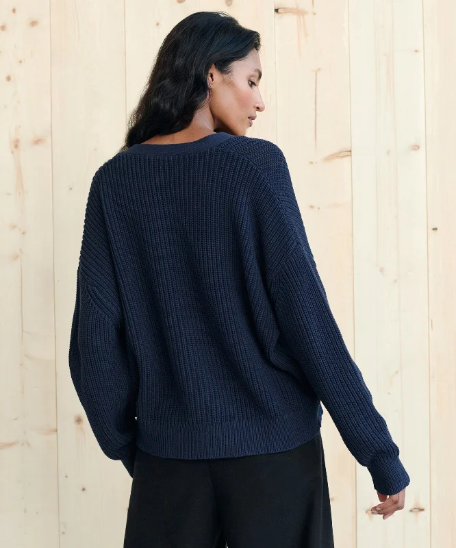 Cropped Cotton Cocoon Cardigan