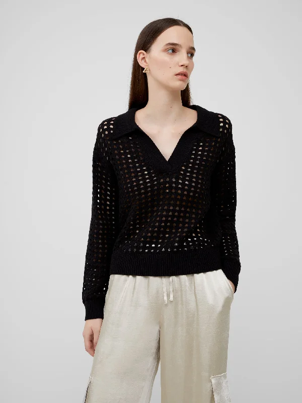 Manda Pointelle Collared Jumper