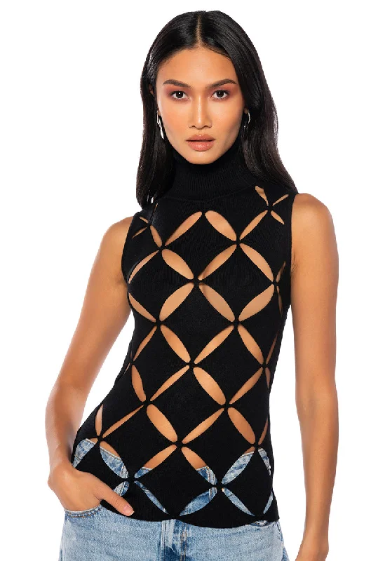 PARALLEL DIMENSION SLEEVELESS TURTLENECK