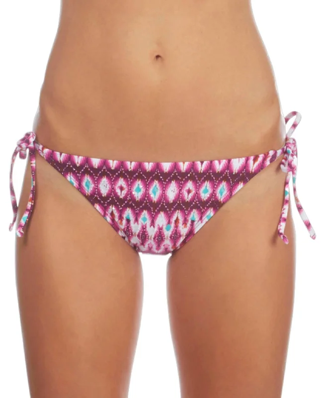 Ikat In The Act Side Tie Bikini Bottom In Kkc Berry