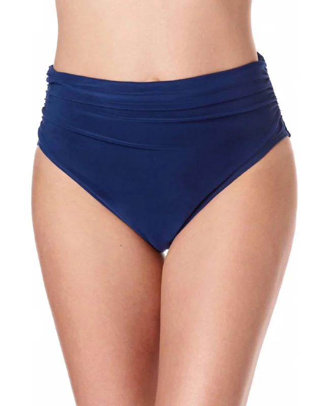 Jersey Brief Shirred Tankini Bottom In Navy