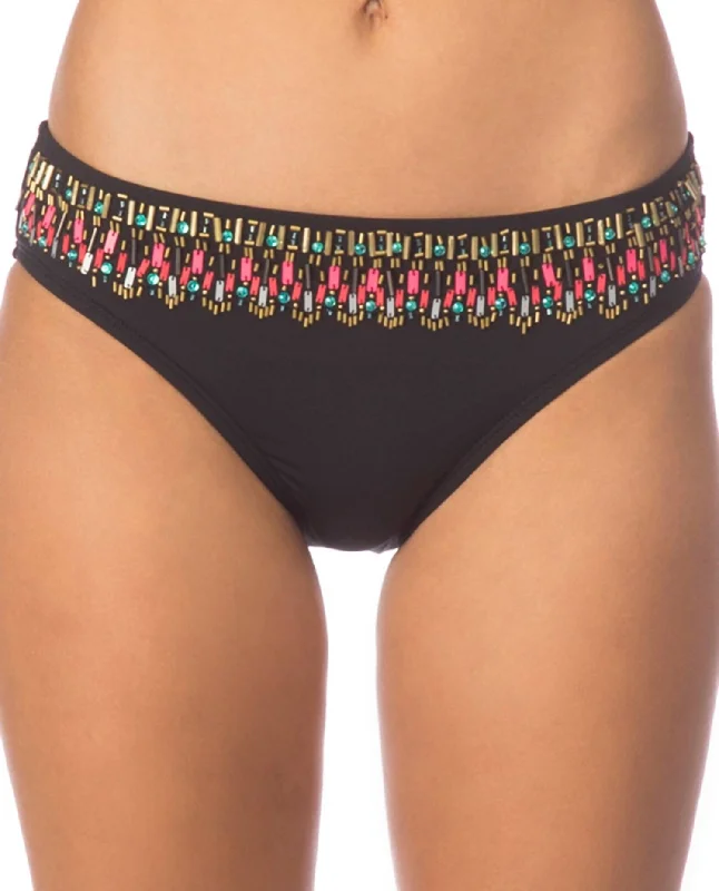 Reaction Sea Gypsy Hipster Bikini Bottom In Solid Black