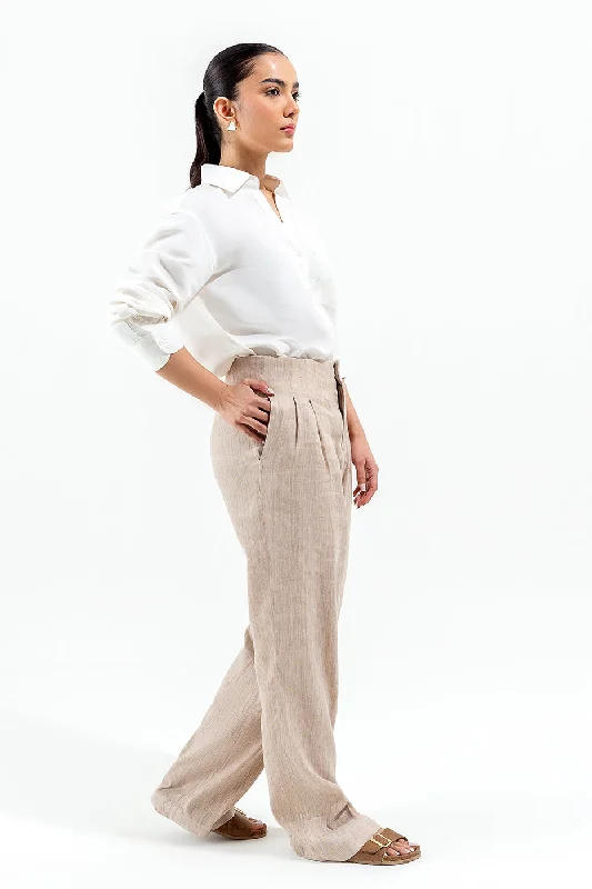 PLEATED WIDE LEG TAILORED PANTS