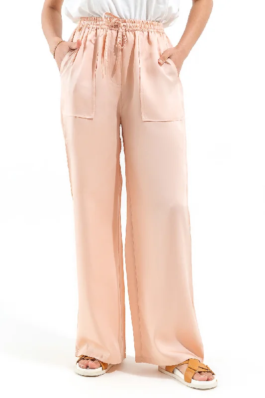 PEACH WIDE LEG PANTS