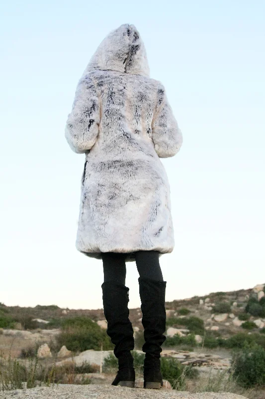 Women's Short Desert Warrior Coat in ""Pegasus"" Chinchilla