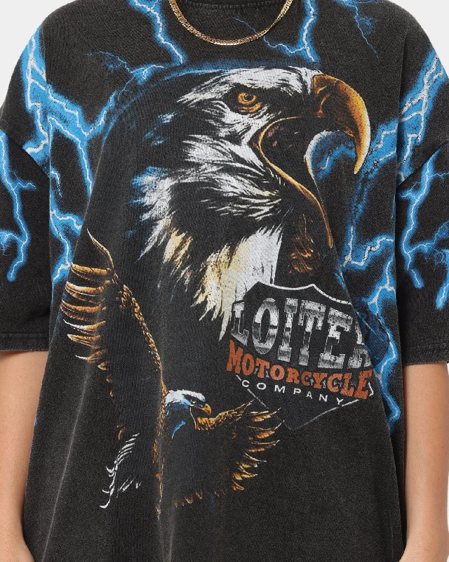 Loiter Lightning Eagle Vintage T-Shirt Black Wash