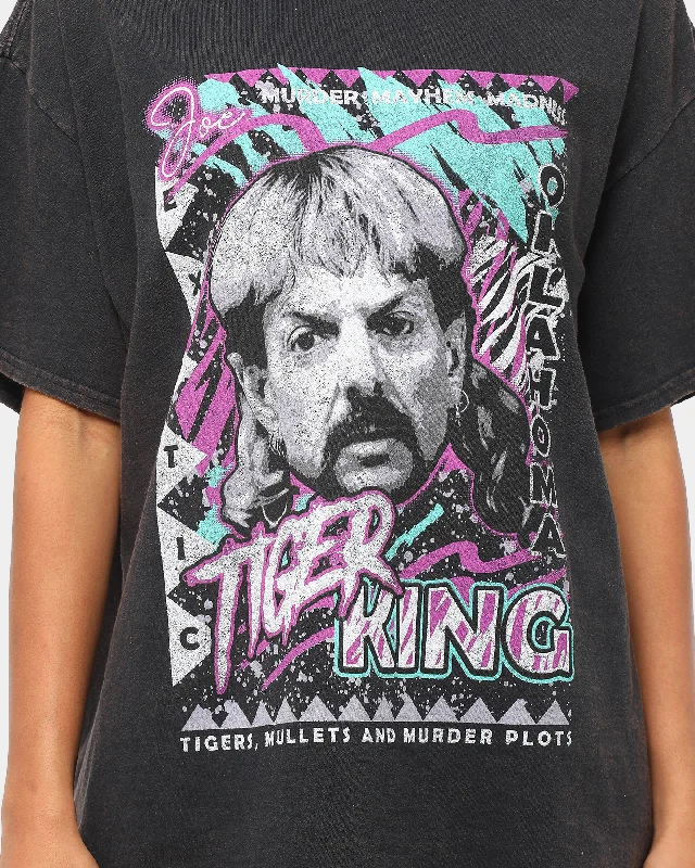 Retro Kings Men's Joe Exotic Murder Mayhem Vintage Short Sleeve T-Shirt Black Wash