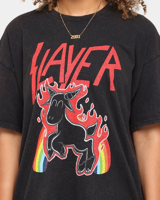 Slayer Rainbow Goat Vintage T-Shirt Black Wash