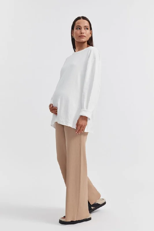 Celeste Wide Leg Pant (Latte)