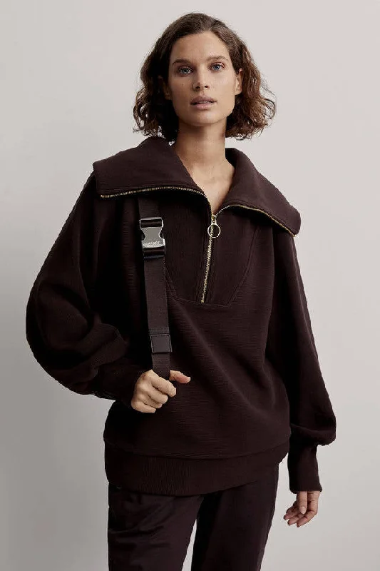 Varley Vine Half-Zip Pullover in Coffee Bean