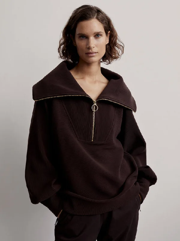 Varley Vine Half-Zip Pullover in Coffee Bean