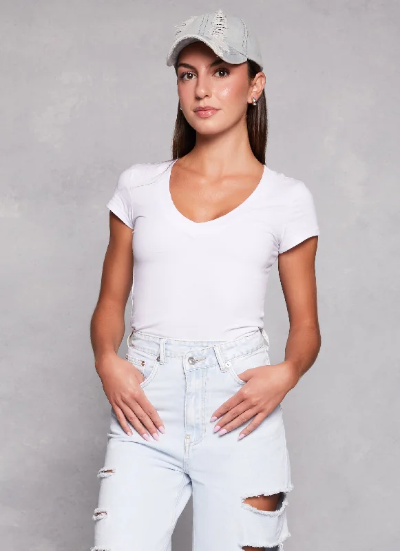 V Neck Short Sleeve T Shirt