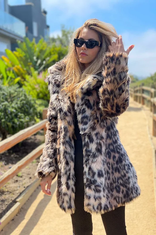 Women's Short Duchess Coat in ""Cheetah""