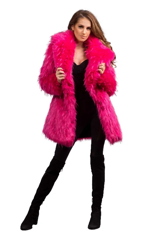 Women's Short Duchess Coat in ""Pink Flamingo""