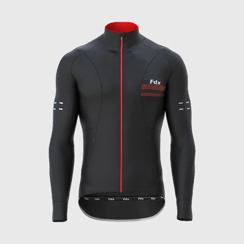 Fdx Arch Men's & Boy's Red Thermal Roubaix Long Sleeve Cycling Jersey