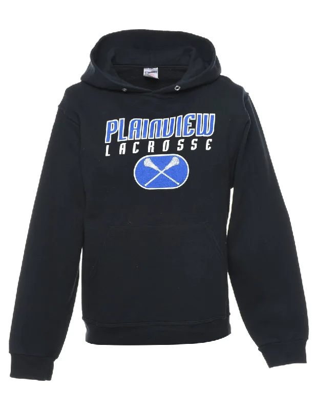 Black Plainview Lacrosse Hoodie - S