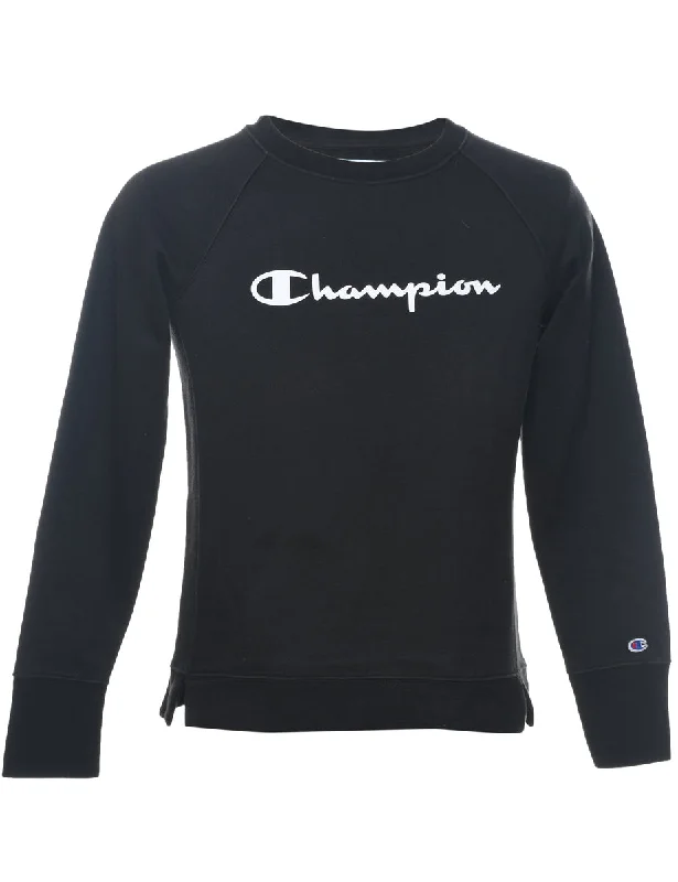 Champion Black Embroidered Sweatshirt - S