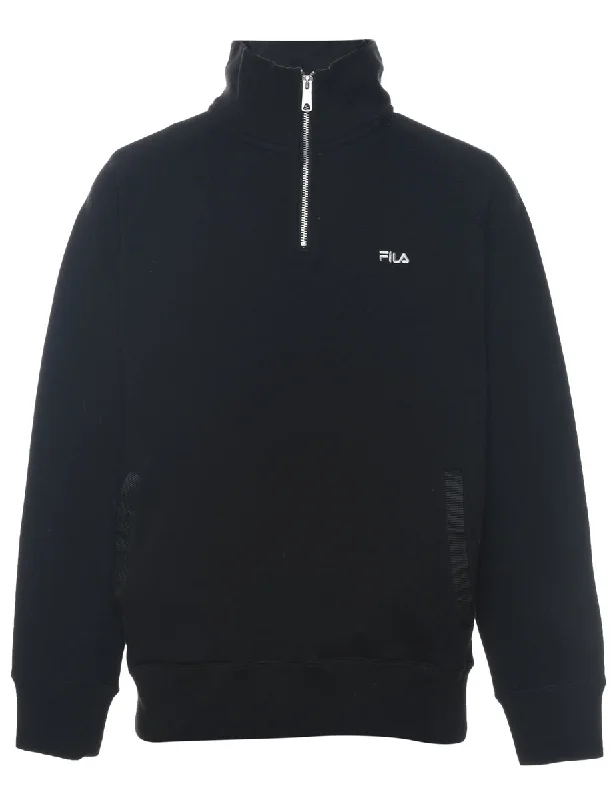 Fila Plain Black Classic Sweatshirt - S