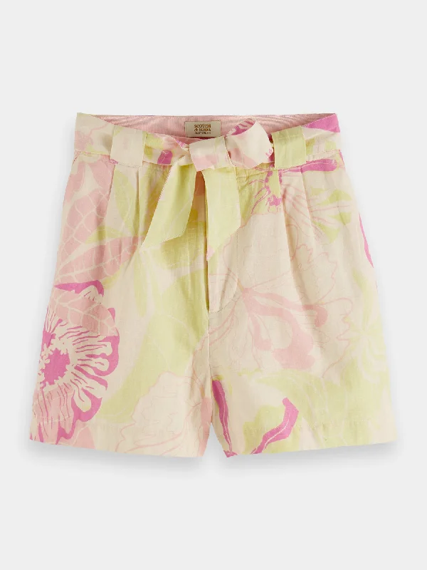 High-rise casual printed shorts