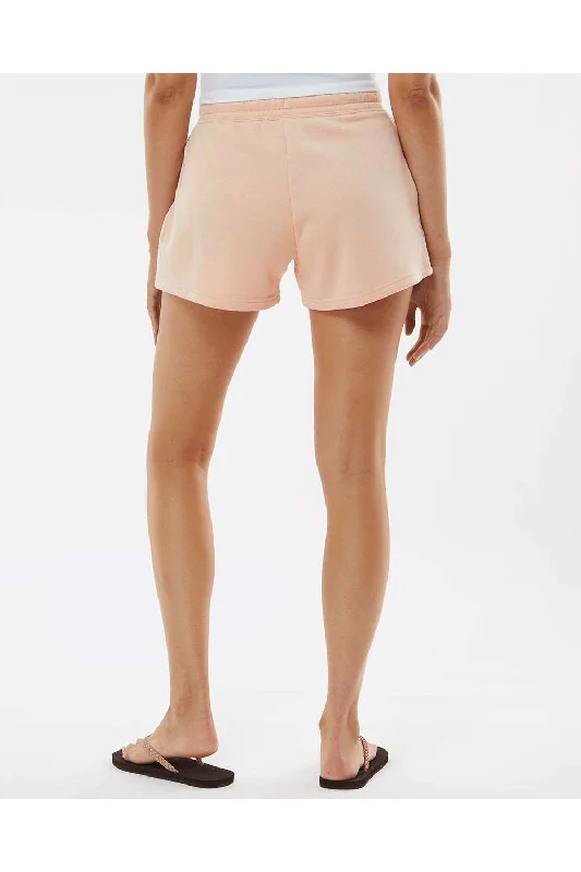 Independent Trading Co. Womens California Wave Wash Fleece Shorts w/ Pockets - Blush Pink - NEW