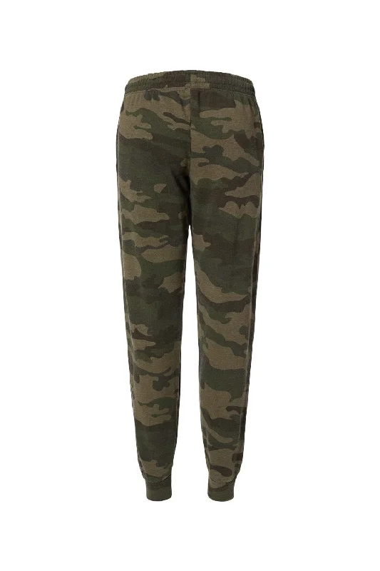 Independent Trading Co. Womens California Wave Wash Sweatpants w/ Pockets - Heather Forest Green Camo - NEW