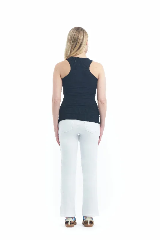 Maternity Straight with Bellyband in White