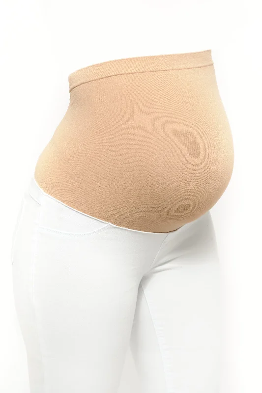 Maternity Straight with Bellyband in White